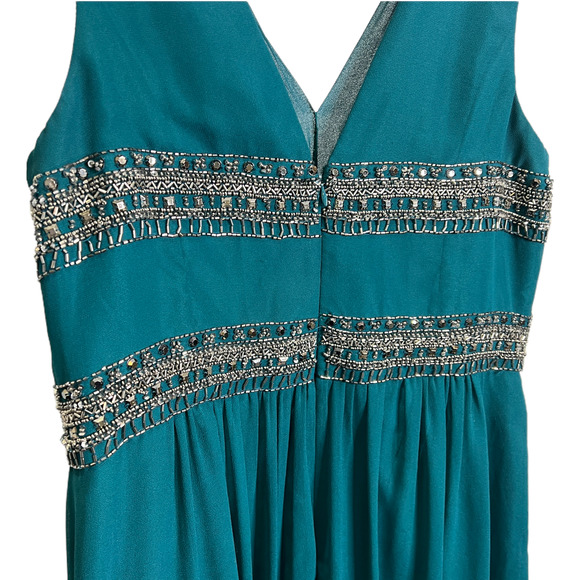 JS Collections Women's Gown Dress Sleeveless V-Neck Prom Gala Bridal Sequins 16 - Picture 7 of 14